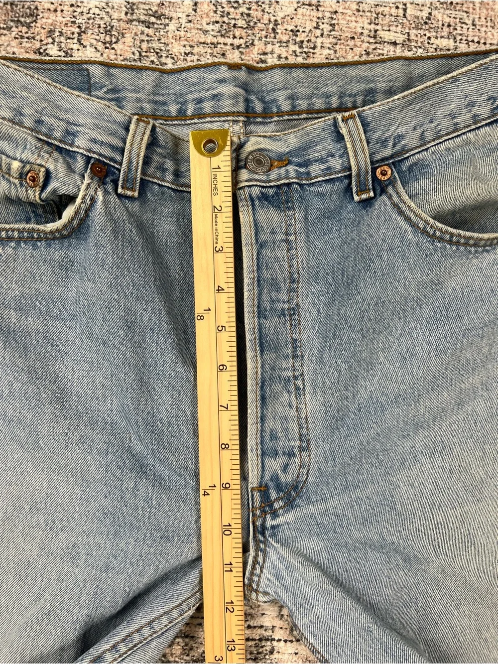 Vintage 1994 Levi’s 501 Jeans Made in USA Button Fly Light Wash Straight Leg 36
